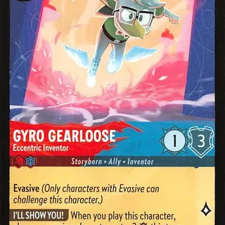 Disney Lorcana: Reign Of Jafar RARE Gyro Gearloose - Eccentric Inventor #123/204