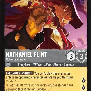 Disney Lorcana: Reign Of Jafar RARE Nathaniel Flint - Notorious Pirate #196/204