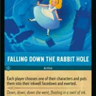 Disney Lorcana: Rise Of The Floodborn RARE FOIL Falling Down The Rabbit Hole #162/204