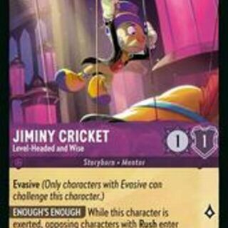 Disney Lorcana: Reign Of Jafar RARE Jiminy Cricket - Level Headed And Wise #62/204