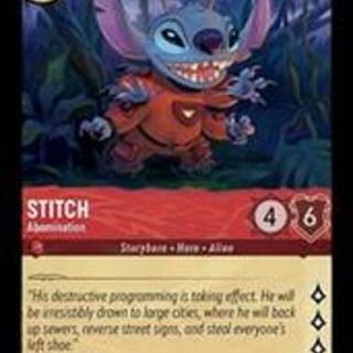 Disney Lorcana: The First Chapter RARE FOIL Stitch - Abomination #125/204