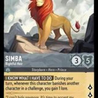 Disney Lorcana: The First Chapter UNCOMMON FOIL Simba - Rightful Heir #190/204