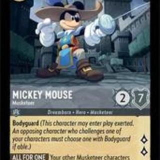 Disney Lorcana: The First Chapter RARE FOIL Mickey Mouse - Musketeer #186/204