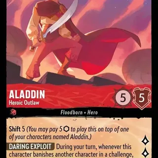 Disney Lorcana: The First Chapter SUPER RARE Aladdin - Heroic Outlaw #104/204