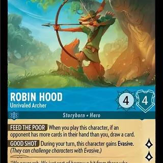 Disney Lorcana: The First Chapter SUPER RARE Robin Hood - Unrivaled Archer #157/204