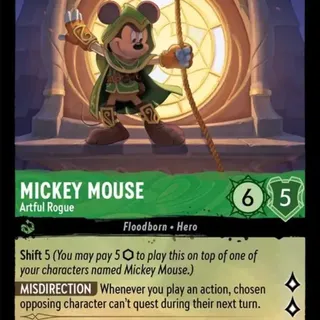 Disney Lorcana: The First Chapter SUPER RARE Mickey Mouse - Artful Rogue #88/204