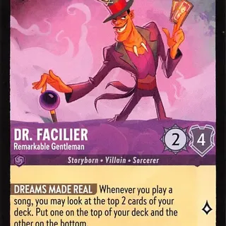 Disney Lorcana: The First Chapter RARE Dr Facilier - Remarkable Gentleman #39/204