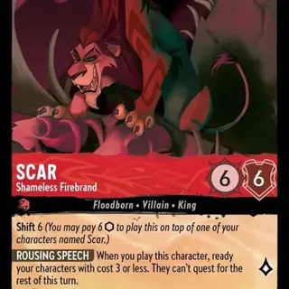 Disney Lorcana: The First Chapter RARE Scar - Shameless Firebrand #123/204