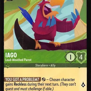 Disney Lorcana: The First Chapter RARE Iago - Loud Mouthed Parrot #80/204