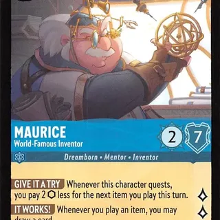 Disney Lorcana: The First Chapter RARE Maurice - World Famous Inventor #152/204