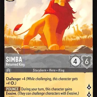 Disney Lorcana: The First Chapter RARE Simba - Returned King #189/204