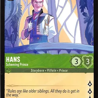 Disney Lorcana: The First Chapter RARE Hans - Scheming Prince #78/204