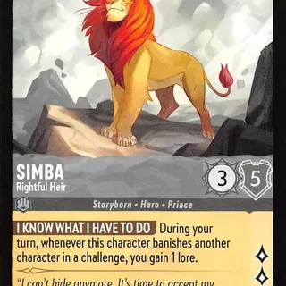 Disney Lorcana: The First Chapter UNCOMMON Simba - Rightful Heir #190/204