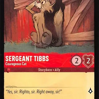 Disney Lorcana: The First Chapter COMMON Sergeant Tibbs - Courageous Cat #124/204