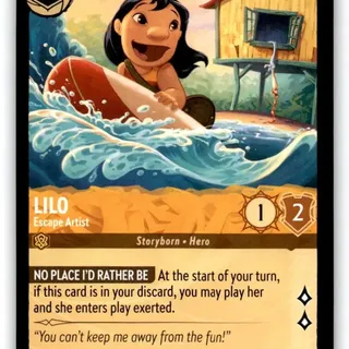 Disney Lorcana: Azurite Sea SUPER RARE FOIL Lilo - Escape Artist #2/204