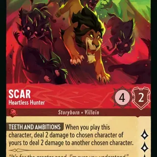Disney Lorcana: Azurite Sea SUPER RARE Scar - Heartless Hunter #127/204