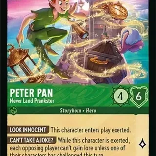 Disney Lorcana: Azurite Sea SUPER RARE Peter Pan - Never Land Prankster #85/204