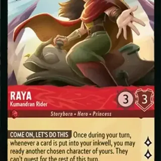 Disney Lorcana: Azurite Sea RARE Raya - Kumandran Rider #107/204