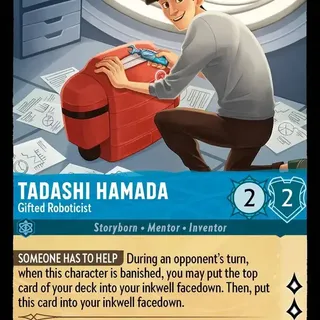 Disney Lorcana: Azurite Sea RARE Tadashi Hamada - Gifted Roboticist #155/204