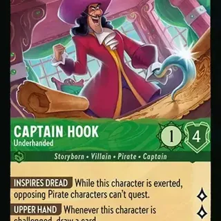 Disney Lorcana: Azurite Sea RARE Captain Hook - Underhanded #71/204