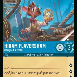 Disney Lorcana: Azurite Sea RARE Hiram Flaversham - Intrigued Inventor #159/204
