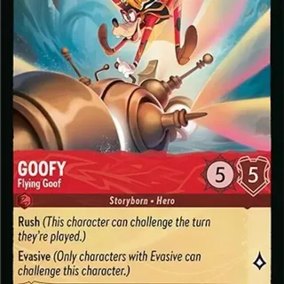 Disney Lorcana: Azurite Sea RARE Goofy - Flying Goof #123/204