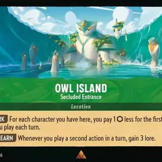 Disney Lorcana: Azurite Sea RARE Owl Island - Secluded Entrance #102/204