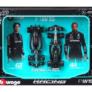 Bburago 1/43 2 Pack Mercedes AMG Petronas W15E 2024 #44 Hamilton & #63 Russell
