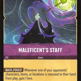 Disney Lorcana: Azurite Sea RARE Maleficent's Staff #65/204