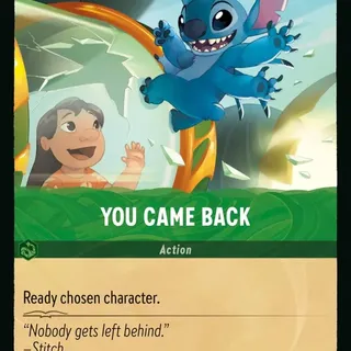 Disney Lorcana: Azurite Sea RARE You Came Back #97/204