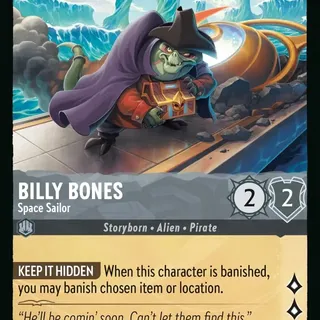 Disney Lorcana: Azurite Sea UNCOMMON Billy Bones - Space Sailor #185/204