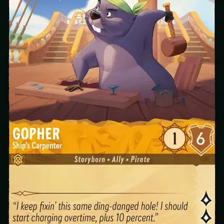 Disney Lorcana: Azurite Sea UNCOMMON Gopher - Ship's Carpenter #4/204