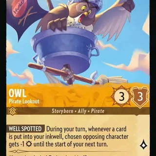 Disney Lorcana: Azurite Sea UNCOMMON Owl - Pirate Lookout #1/204