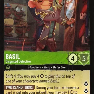Disney Lorcana: Azurite Sea UNCOMMON Basil - Disguised Detective #91/204