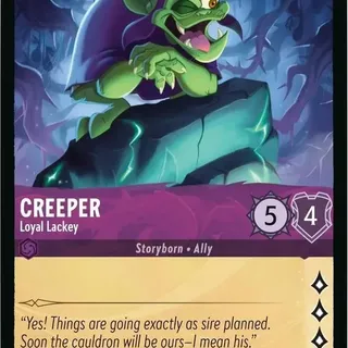 Disney Lorcana: Whispers In The Well RARE Creeper - Loyal Lackey #50/204