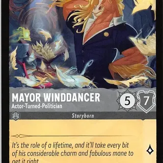 Disney Lorcana: Whispers In The Well RARE Mayor Winddancer - Actor Turned Politician #188/204