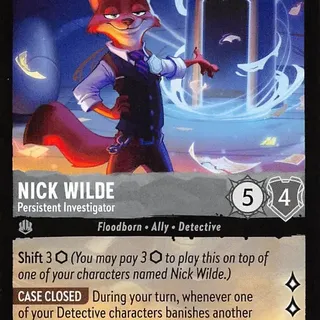 Disney Lorcana: Whispers In The Well RARE Nick Wilde - Persistent Investigator #187/204