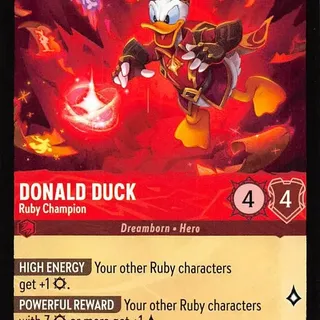 Disney Lorcana: Whispers In The Well RARE Donald Duck - Ruby Champion #121/204