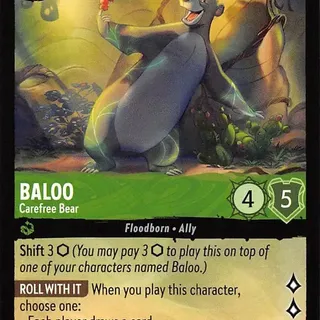 Disney Lorcana: Whispers In The Well RARE Baloo - Carefree Bear #85/204