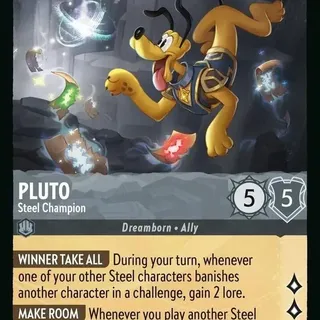 Disney Lorcana: Whispers In The Well RARE Pluto - Steel Champion #191/204