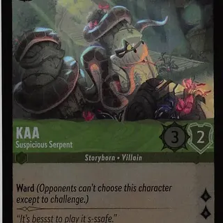 Disney Lorcana: Whispers In The Well COMMON FOIL Kaa - Suspicious Serpent #72/204