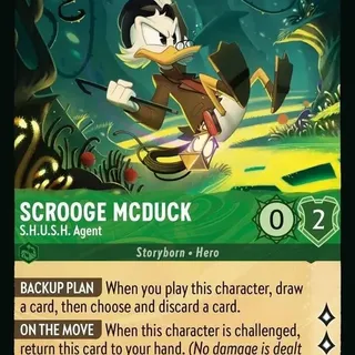 Disney Lorcana: Whispers In The Well SUPER RARE FOIL Scrooge McDuck - S.H.U.S.H Agent #89/204