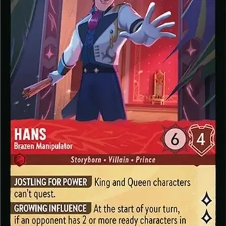Disney Lorcana: Whispers In The Well SUPER RARE FOIL Hans - Brazen Manipulator #117/204