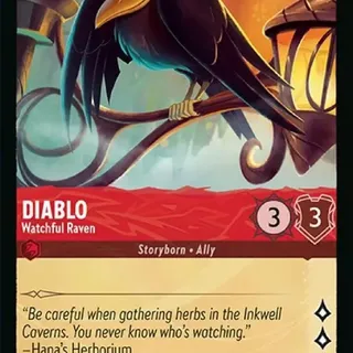 Disney Lorcana: Whispers In The Well RARE Diablo - Watchful Raven #103/204