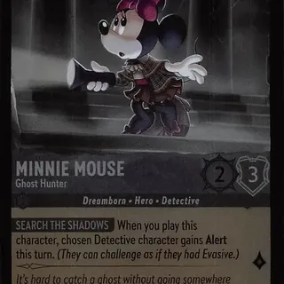 Disney Lorcana: Whispers In The Well COMMON FOIL Minnie Mouse - Ghost Hunter #181/204