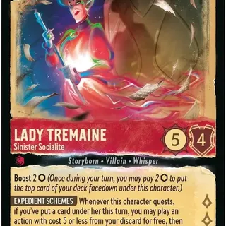 Disney Lorcana: Whispers In The Well SUPER RARE Lady Tremaine - Sinister Socialite #124/204