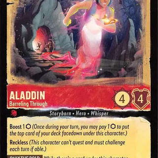 Disney Lorcana: Whispers In The Well RARE Aladdin - Barreling Through #123/204