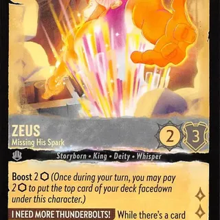 Disney Lorcana: Whispers In The Well UNCOMMON Zeus - Missing His Spark #193/204