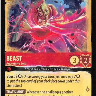 Disney Lorcana: Whispers In The Well UNCOMMON Beast - Aggressive Lord #113/204