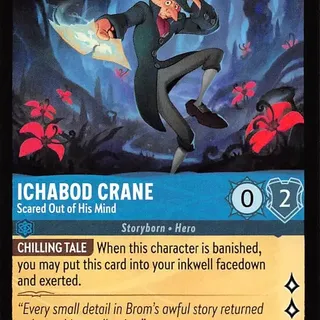 Disney Lorcana: Whispers In The Well UNCOMMON Ichabod Crane - Scared Out Of His Mind #152/204
